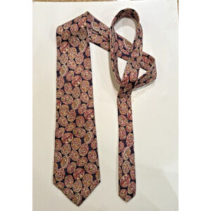 Rothmans Union Square 100% Silk Necktie Purple Copper Black Bold Geometric Italy